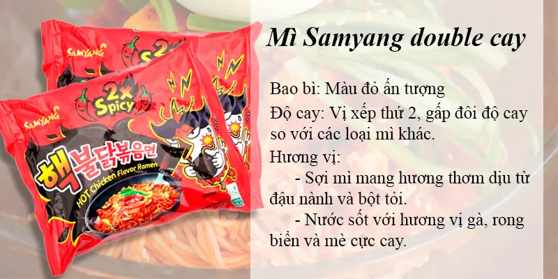 Các loại mì cay Samyang Hàn Quốc hot nhất hiện nay