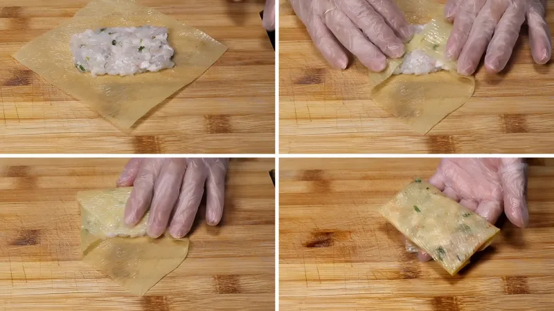 Cách làm đậu hũ ky cuộn tôm chiên giòn chuẩn vị nhà hàng Hoa