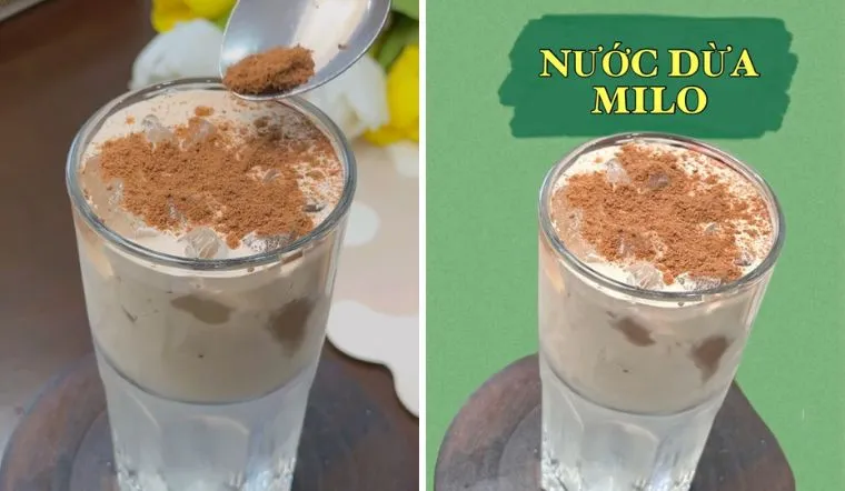 Cách làm nước dừa milo độc lạ béo ngon, siêu cấp mát lạnh