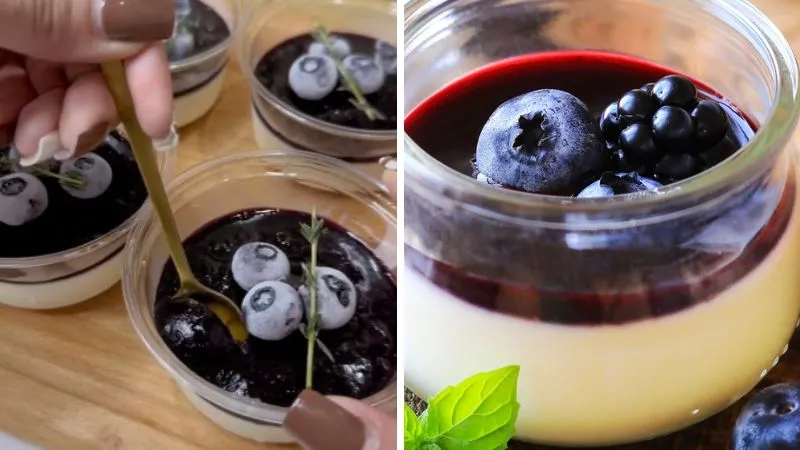 Cách làm panna cotta việt quất béo mịn, thơm ngon như ngoài hàng