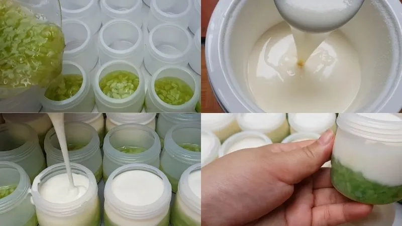 Cách làm sữa chua cốm xanh sánh mịn thơm mát đơn giản ăn là mê