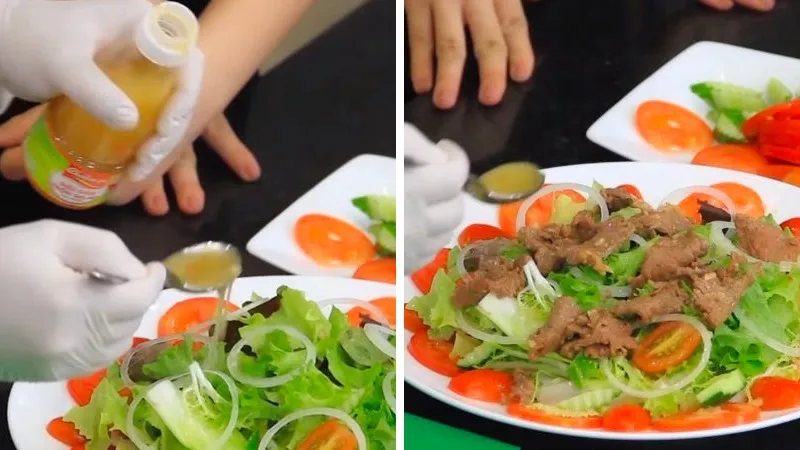 Chống ngấy bữa ăn với Salad trộn thịt bò dễ làm tại nhà