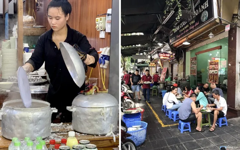 Ghé ăn bánh cuốn bà Hoành trăm tuổi nổi tiếng ngõ ẩm thực Tô Hiến Thành