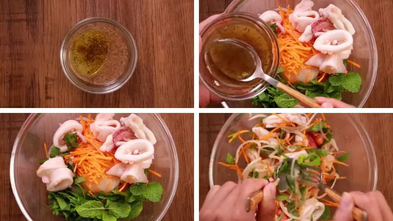 Hướng dẫn làm salad mực chua ngọt đổi vị cả nhà