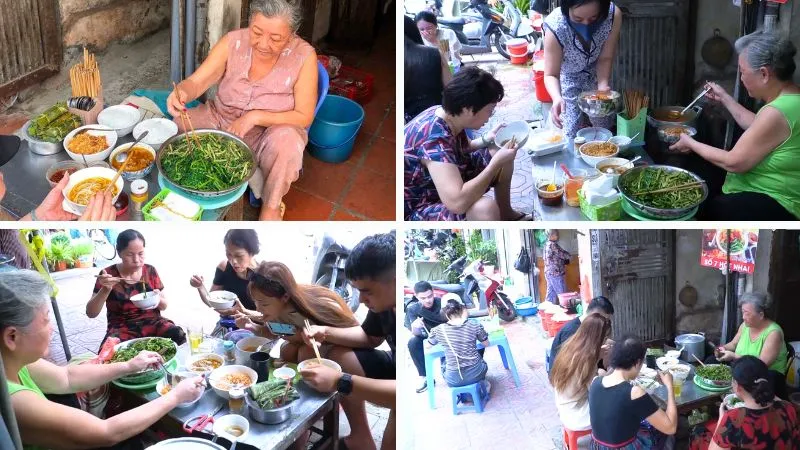 Thưởng thức canh bún cua cổ truyền tại phố Hoè Nhai