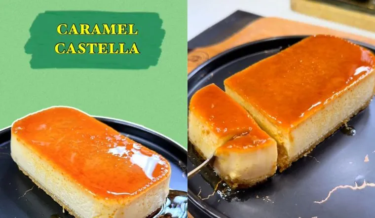 Trổ tài khéo tay với món bánh caramel castella béo ngậy, mềm tan