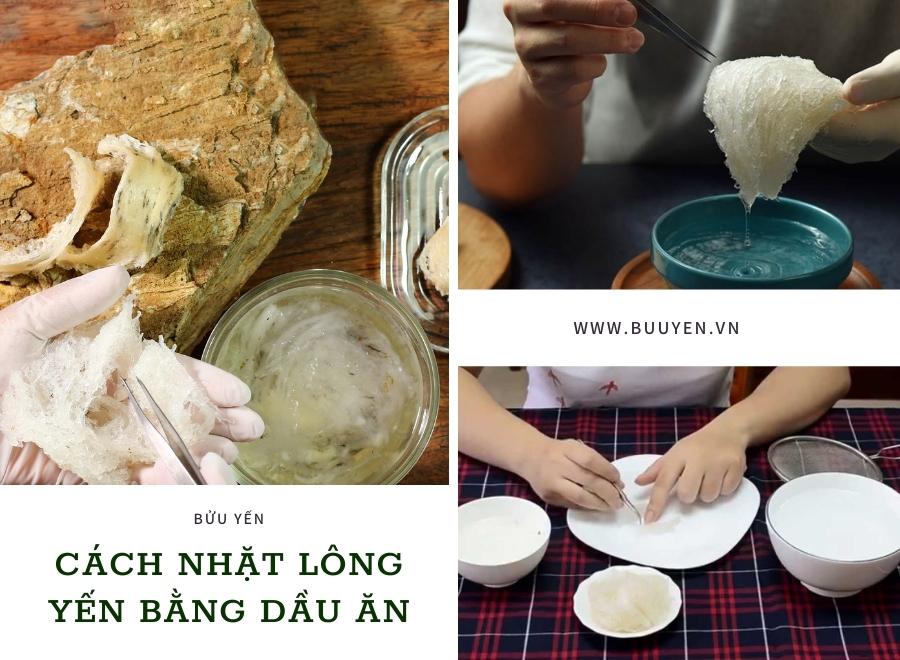 Cách nhặt lông yến bằng dầu ăn đơn giản, tiết kiệm thời gian